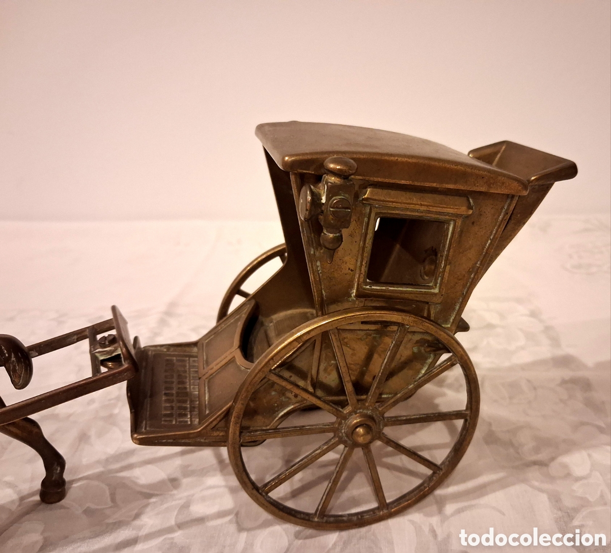 Arte: Caballo con calesa en lat&oacute;n - Foto 4