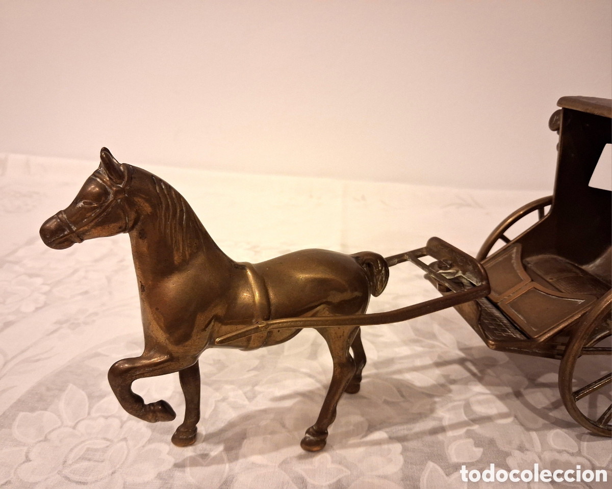 Arte: Caballo con calesa en lat&oacute;n - Foto 5