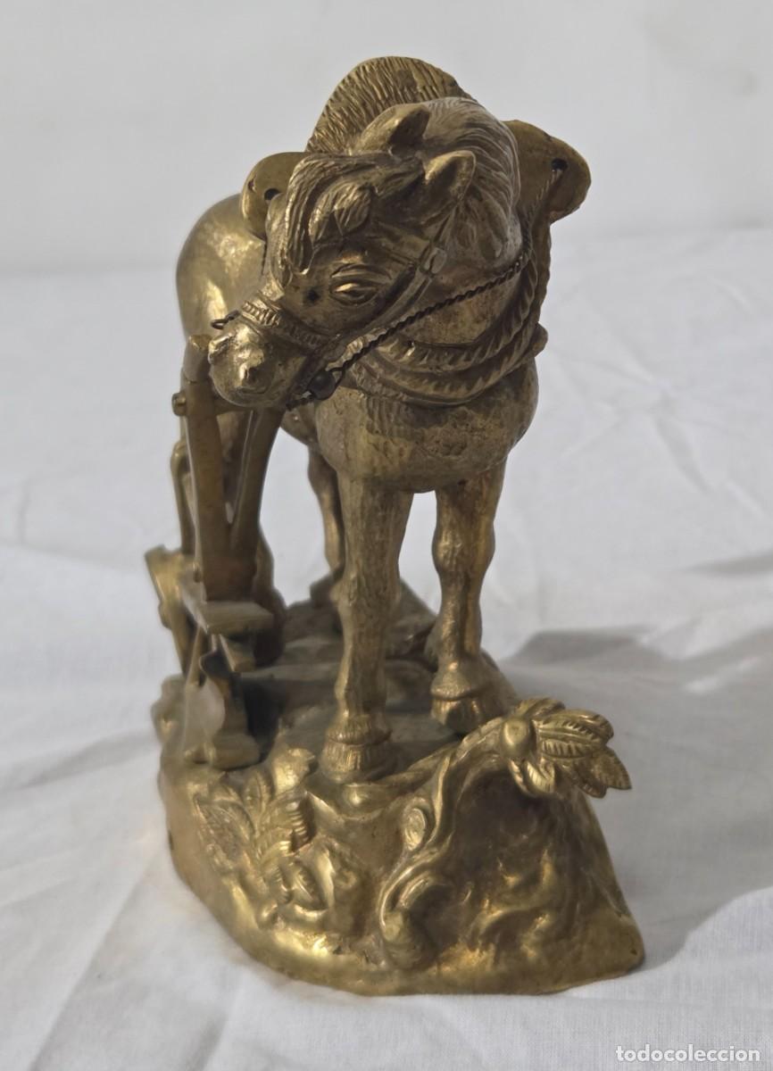 Arte: Figura caballo de labor con arado en bronce - Foto 5