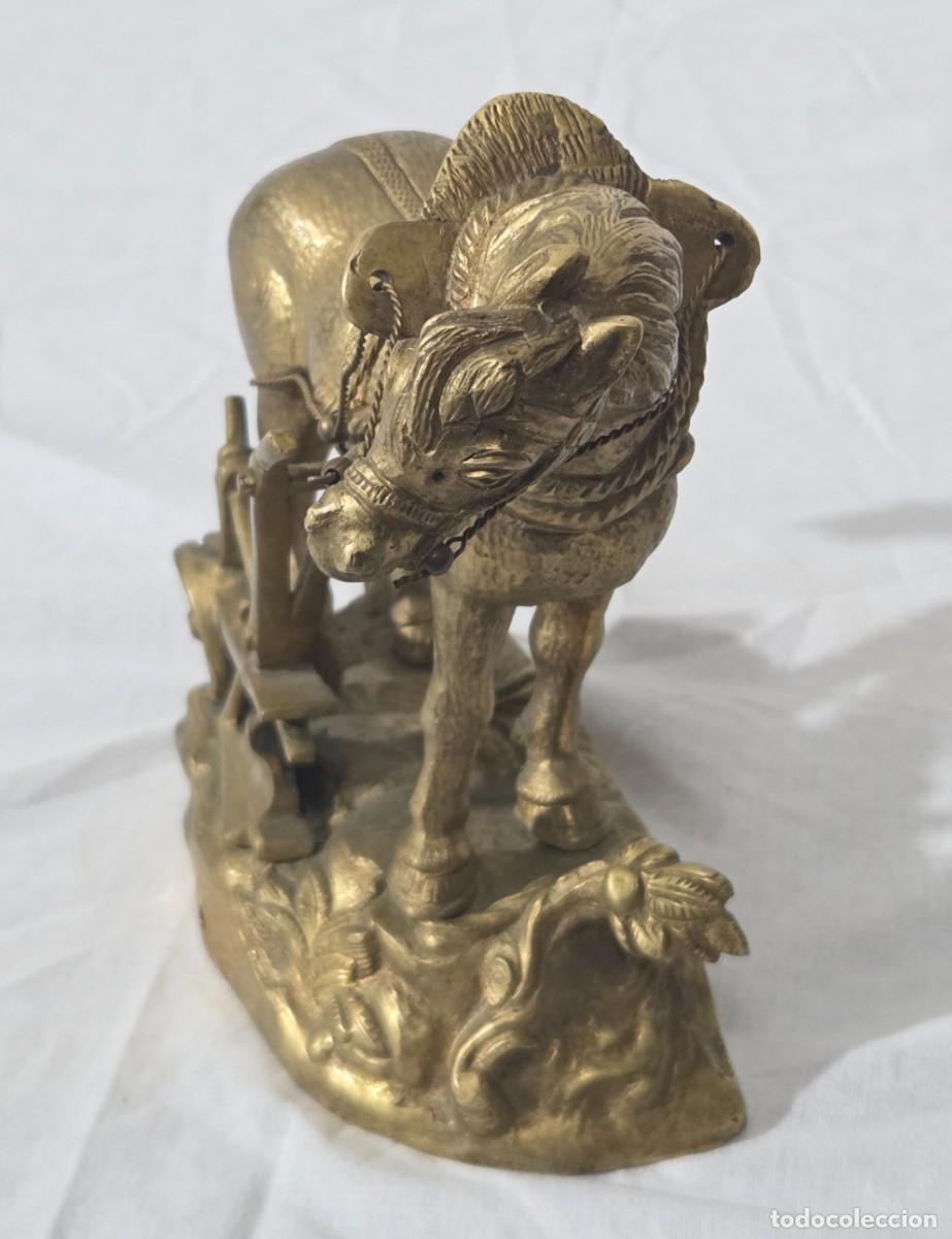 Arte: Figura caballo de labor con arado en bronce - Foto 6