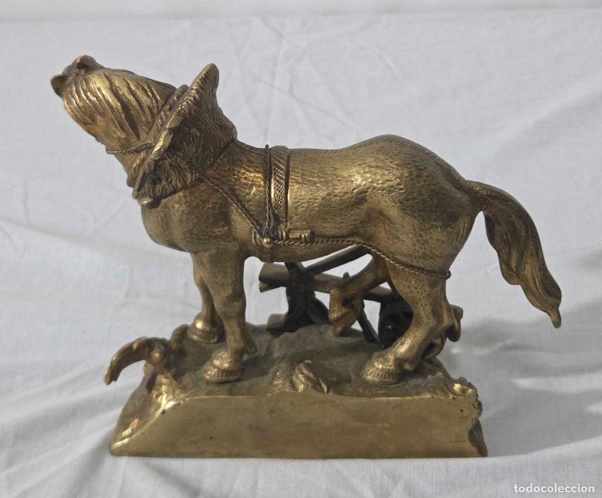 Arte: Figura caballo de labor con arado en bronce - Foto 8