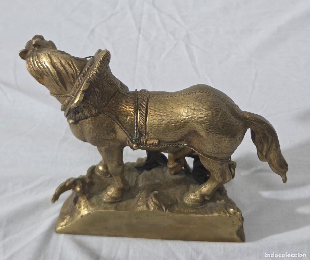 Arte: Figura caballo de labor con arado en bronce - Foto 9