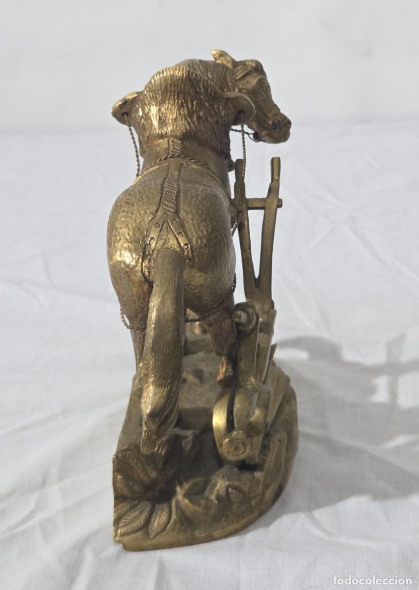 Arte: Figura caballo de labor con arado en bronce - Foto 11