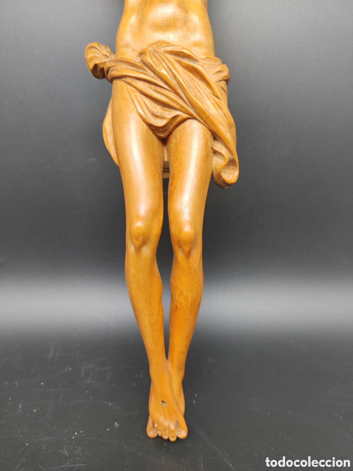 Arte: Cristo antiguo talla de madera - Foto 2
