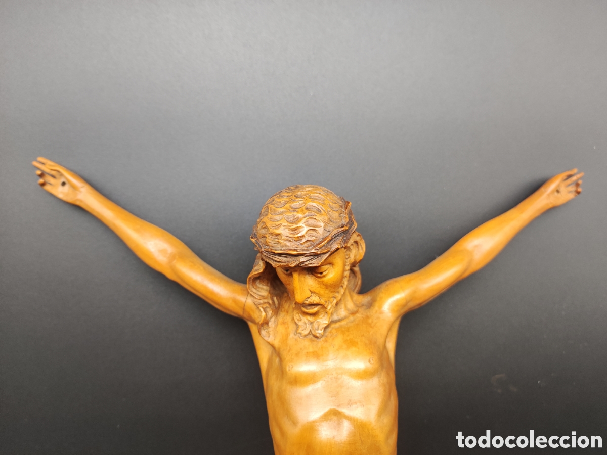 Arte: Cristo antiguo talla de madera - Foto 4