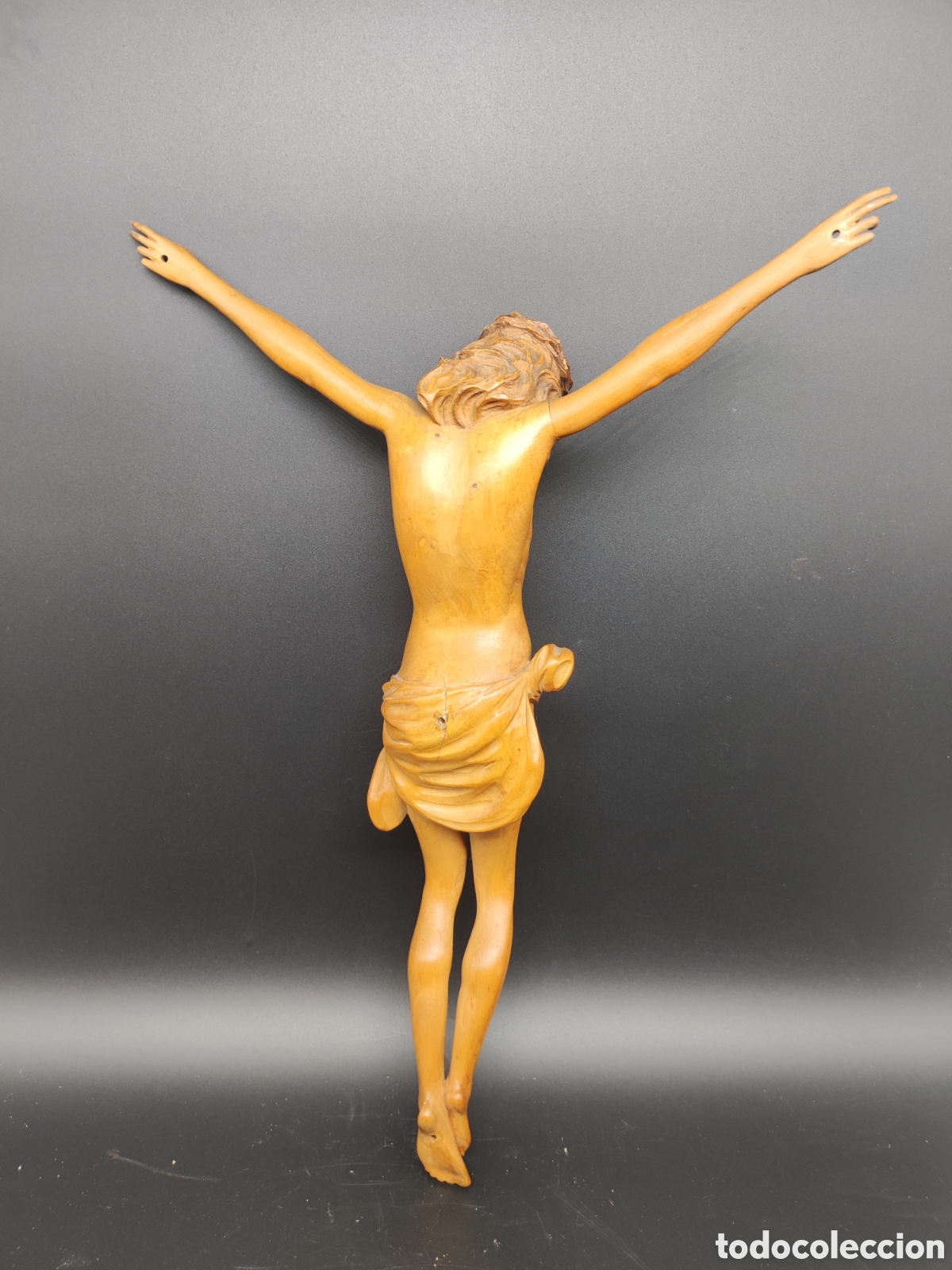 Arte: Cristo antiguo talla de madera - Foto 6