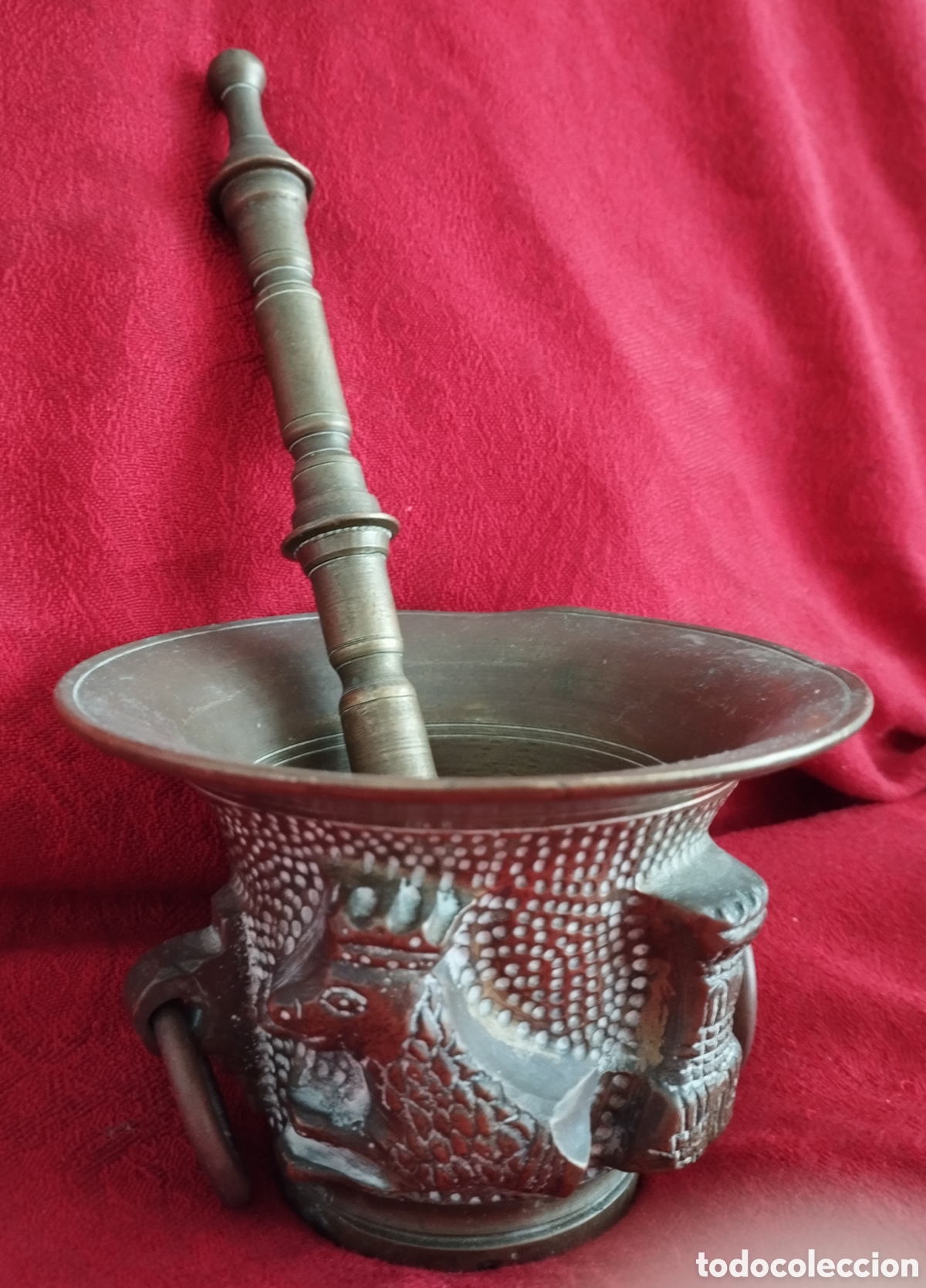 Arte: Antiguo Mortero Bronce. - Foto 2