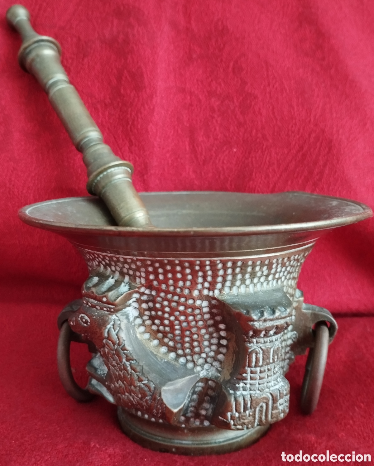 Arte: Antiguo Mortero Bronce. - Foto 3