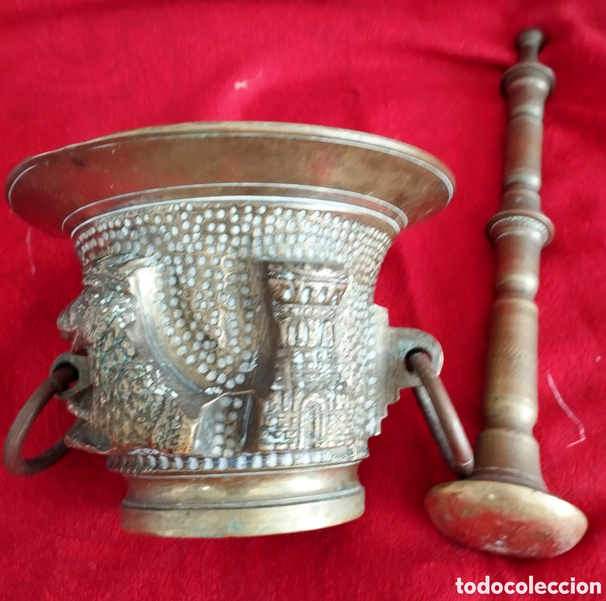 Arte: Antiguo Mortero Bronce. - Foto 4