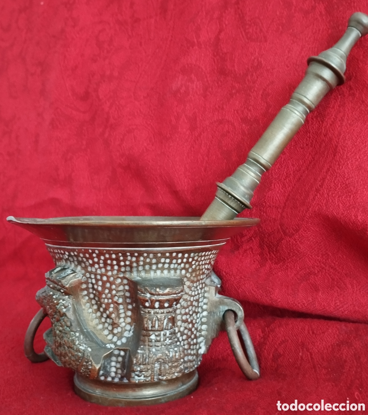 Arte: Antiguo Mortero Bronce. - Foto 8