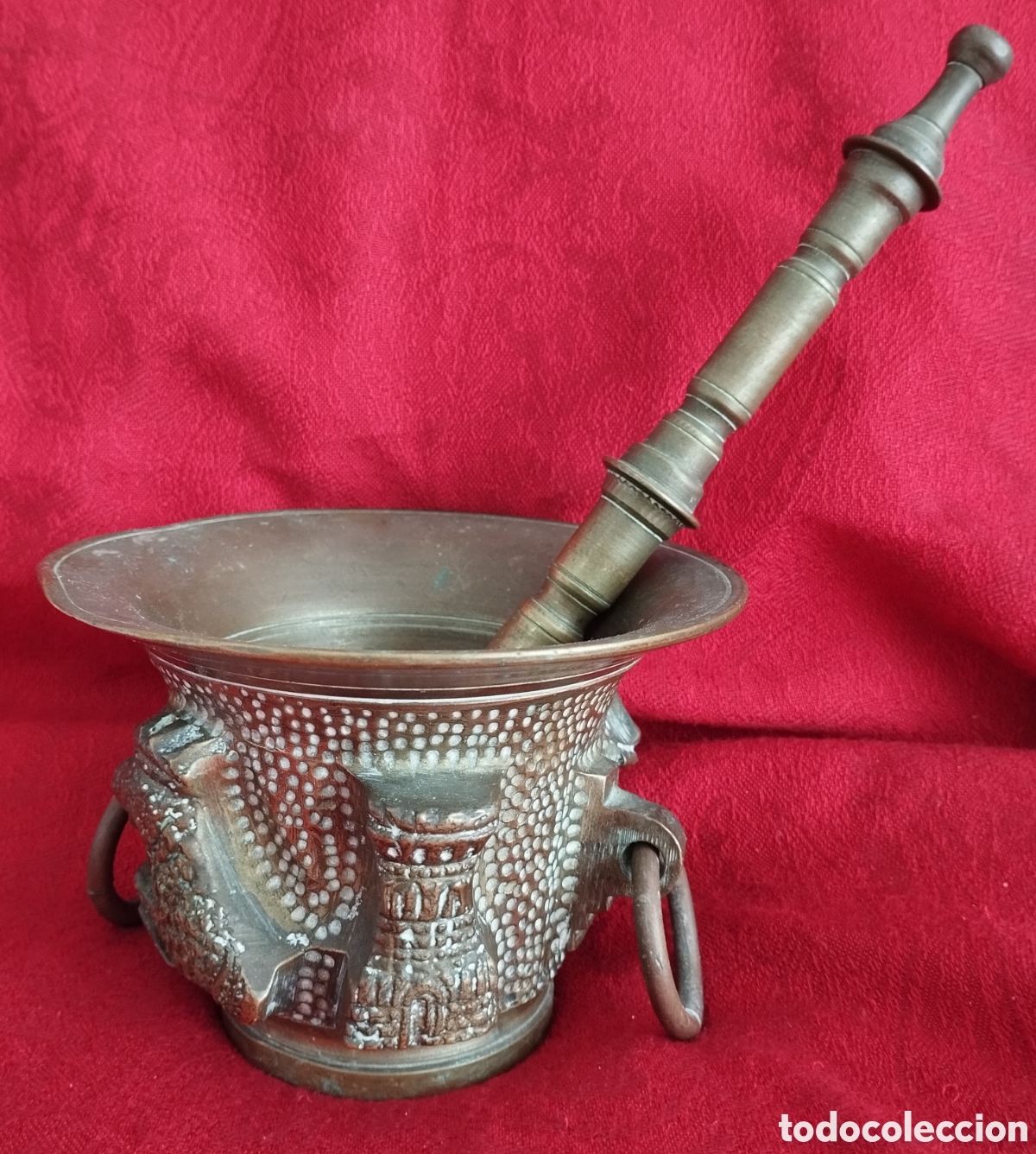 Arte: Antiguo Mortero Bronce. - Foto 10