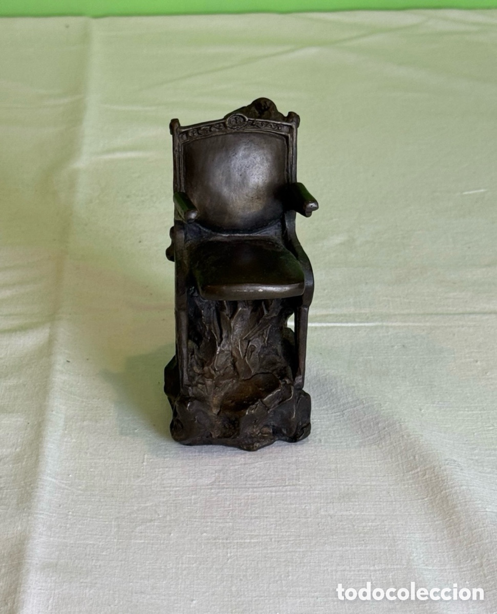 Art: Escultura en bronce firmada J. Cares - Sill&oacute;n modernista - Edici&oacute;n limitada 38/100