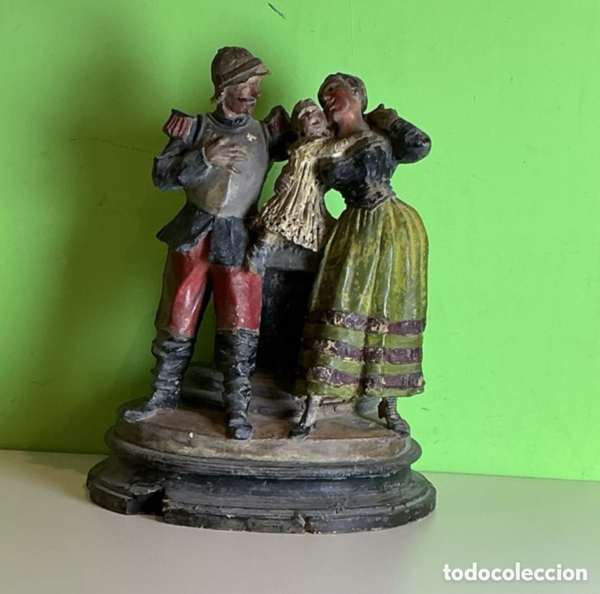 Art: JOSEP CAMPENY SANTAMARIA (1858- 1922). Preciosa escultura de terracota pintada y firmada SXIX.