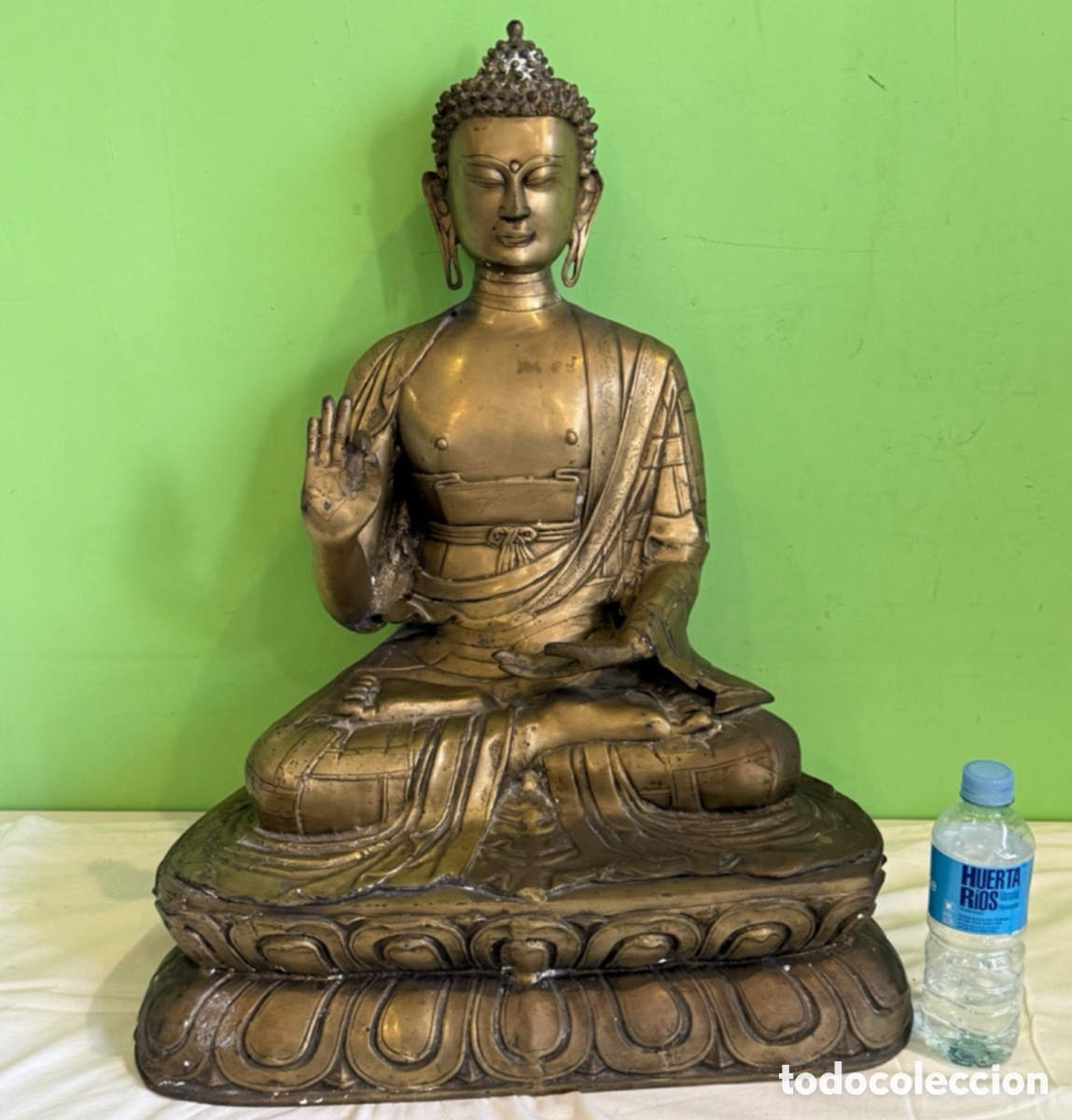 Arte: Gran escultura de bronce de Buda Amitabha &ndash; Arte tibetano SXIX. 70 cm.
