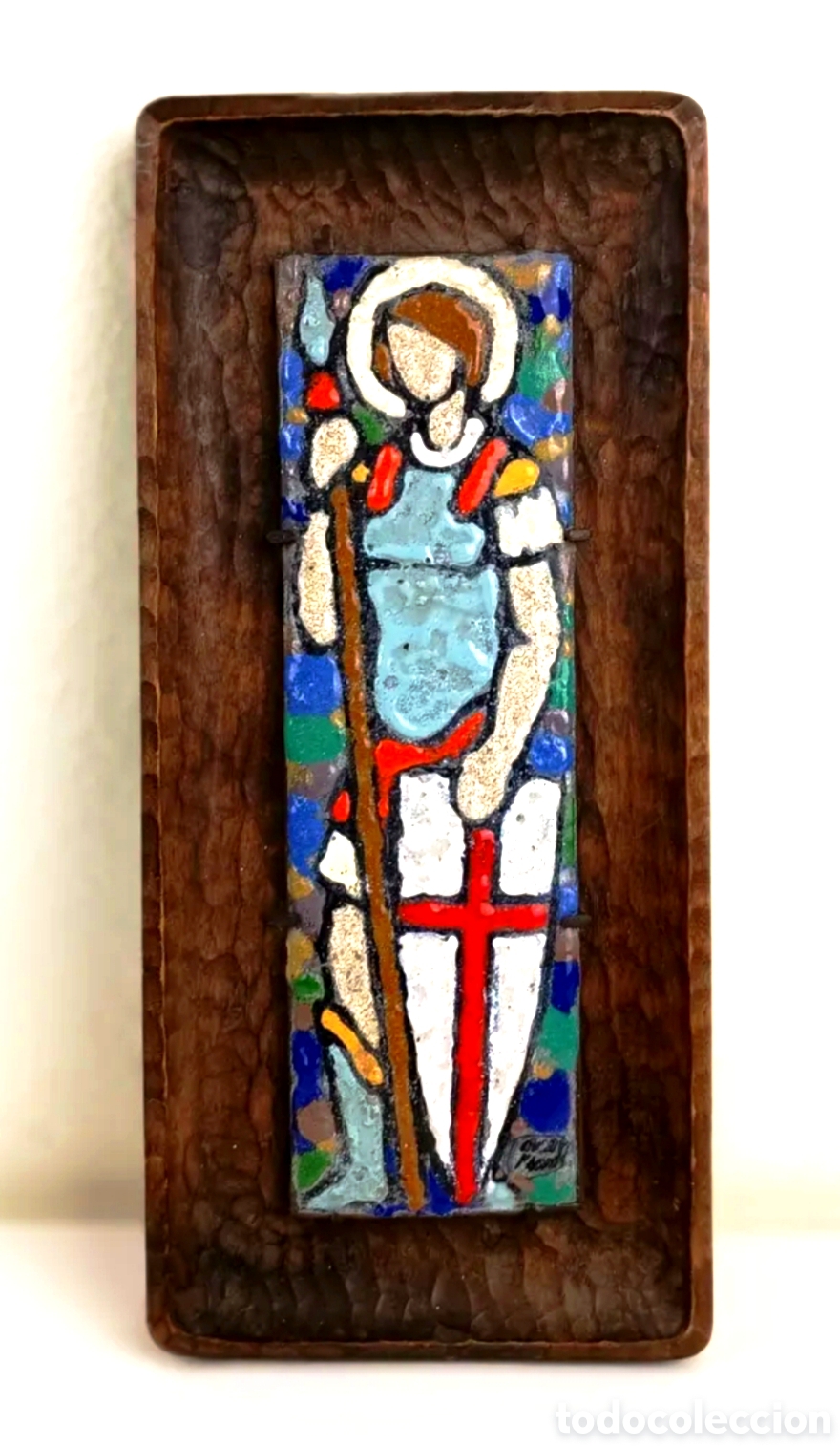 Arte: JOSEP MAR&Iacute;A NUET MART&Iacute; (BARCELONA 1914-1998) SANT JORDI. ESMALTE EN BRONCE. CE