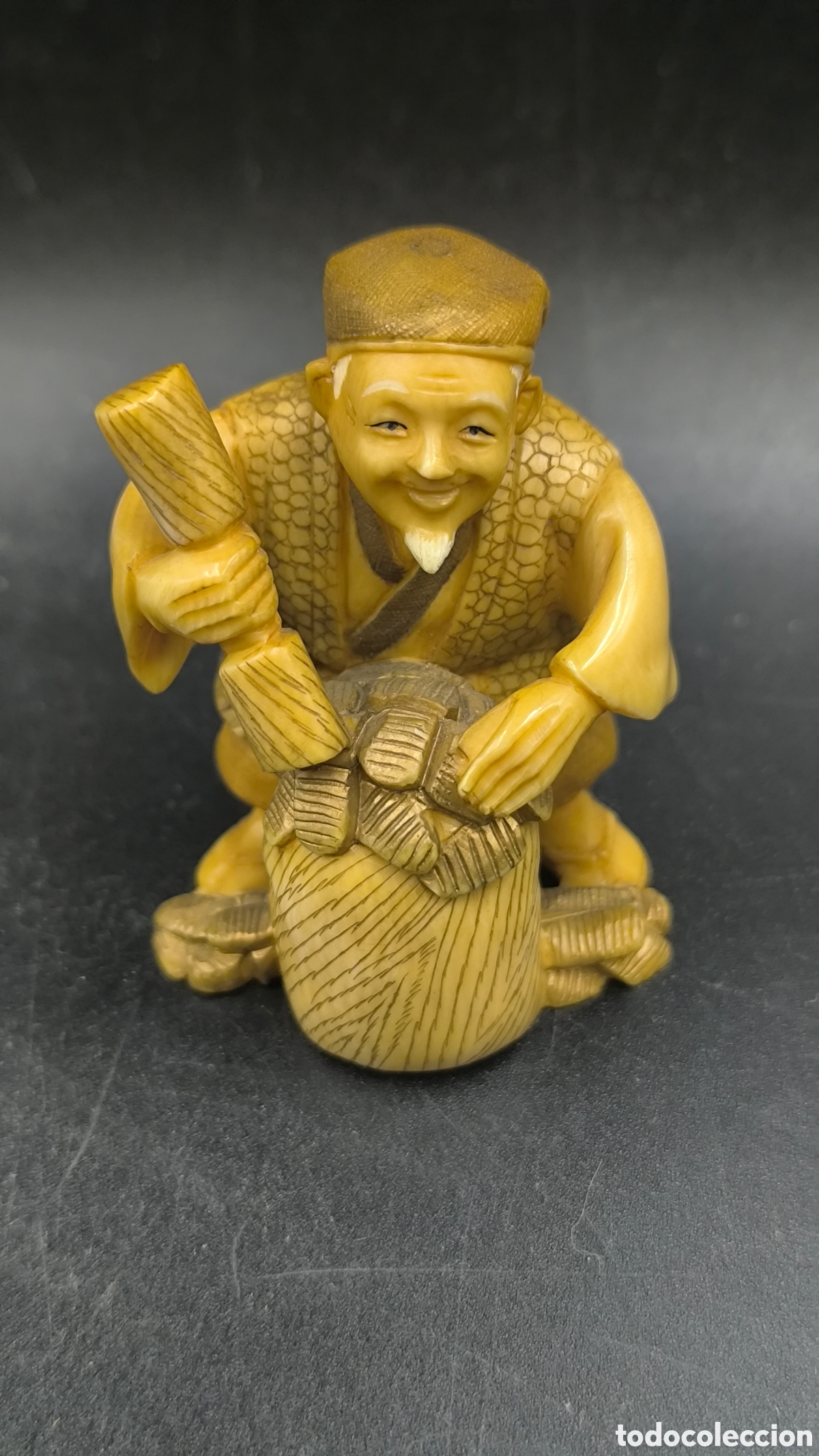 Kunst: Antiguo netsuke oriental firmado. 6 cm aprox