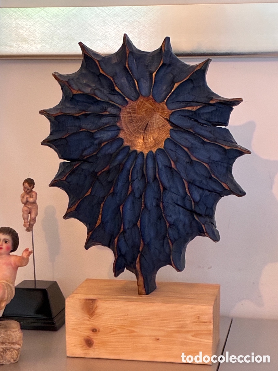Arte: lakariart - gran escultura realizada en madera - itsasoa -