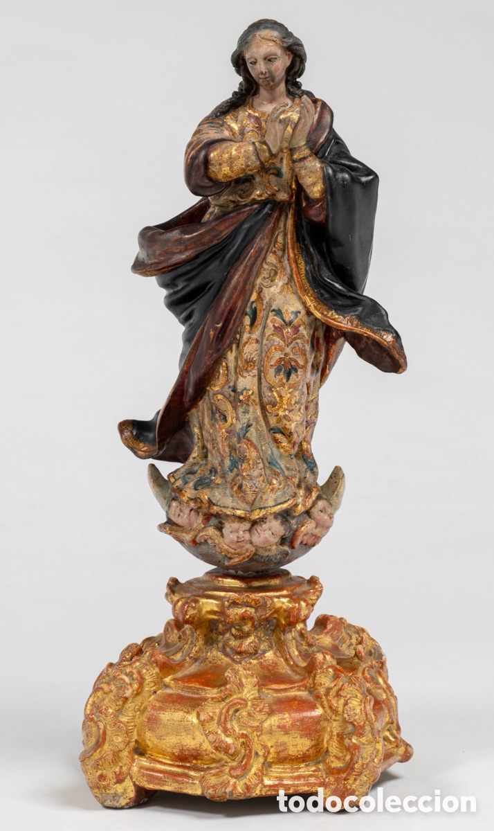 Kunst: &rdquo;Virgen Inmaculada&rdquo; Escultura de bulto redondo en terracota policromada.Andaluc&iacute;a siglo XVIII.