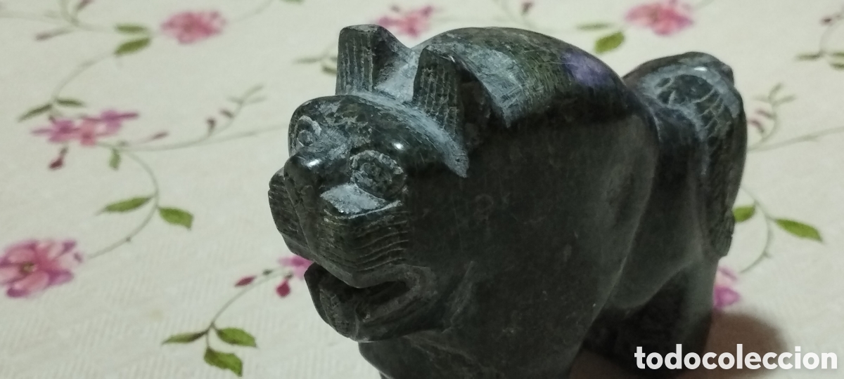Arte: ESTATUILLA DE LE&Oacute;N HITITA - REPRODUCCI&Oacute;N - EN PIEDRA TIPO M&Aacute;RMOL O GRES VERDOSO