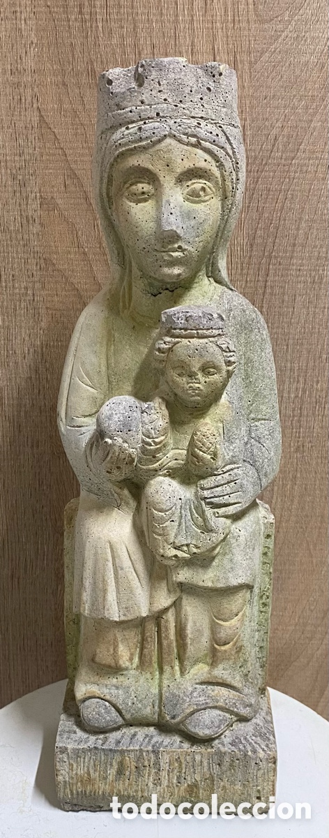 Arte: VIRGEN CON NI&Ntilde;O MONTSERRAT REALIZADOS EN PIEDRA ARTIFICIAL 36,5 CM FINALES SIGLO XIX PRINCIPIOS XX