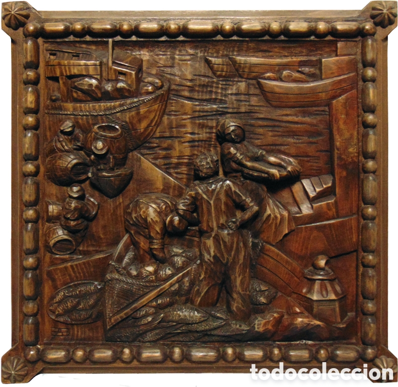 Arte: Talla madera pescadores 1973