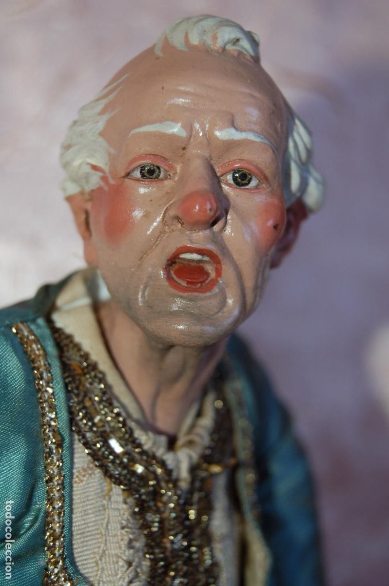 Arte: FIGURA DE BELEN NAPOLITANO DE TERRACOTA POLICROMADA