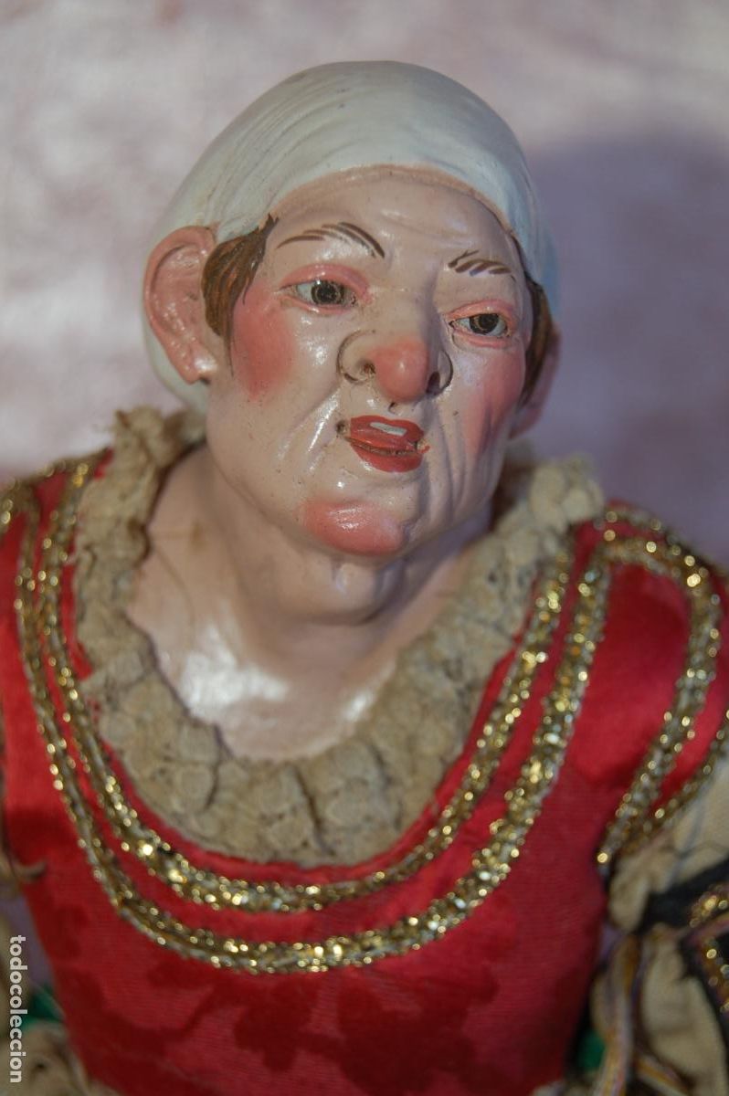 Arte: FIGURA DE BELEN NAPOLITANO DE TERRACOTA POLICROMADA