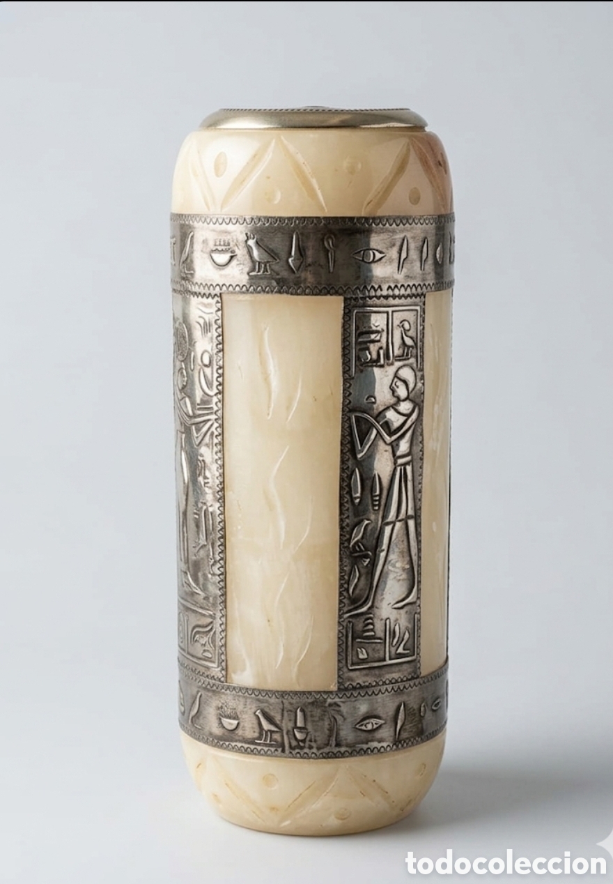 Arte: Alabastro y plata 4Kg Estilo Neogipcio (31cm)