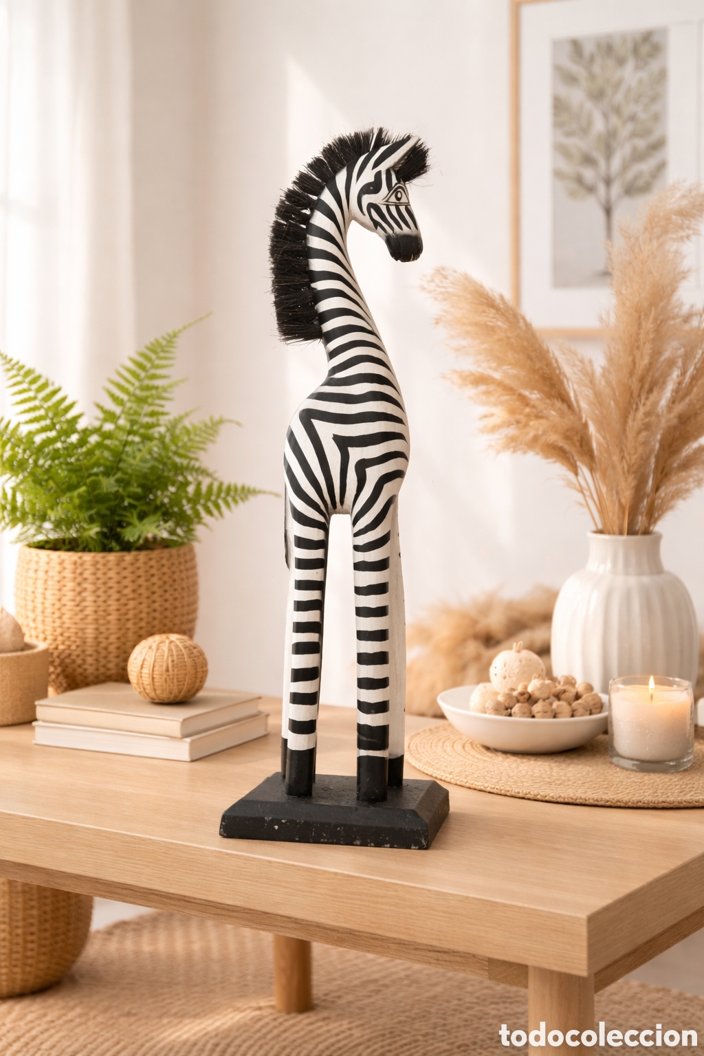 Arte: CEBRA DECORATIVA DE MADERA DE 40 CMS