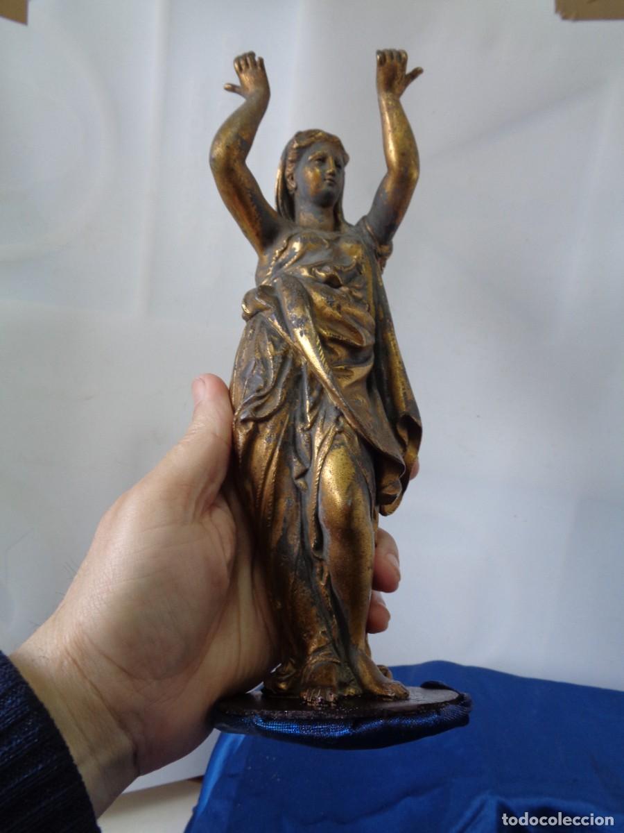 Arte: &iexcl;&iexcl; Figura.: DIOSA GRIEGA. &rdquo; AFRODITA.&rdquo; BRONCE Patinado. ANTIGUA. Con Base Madera. !! C-26.