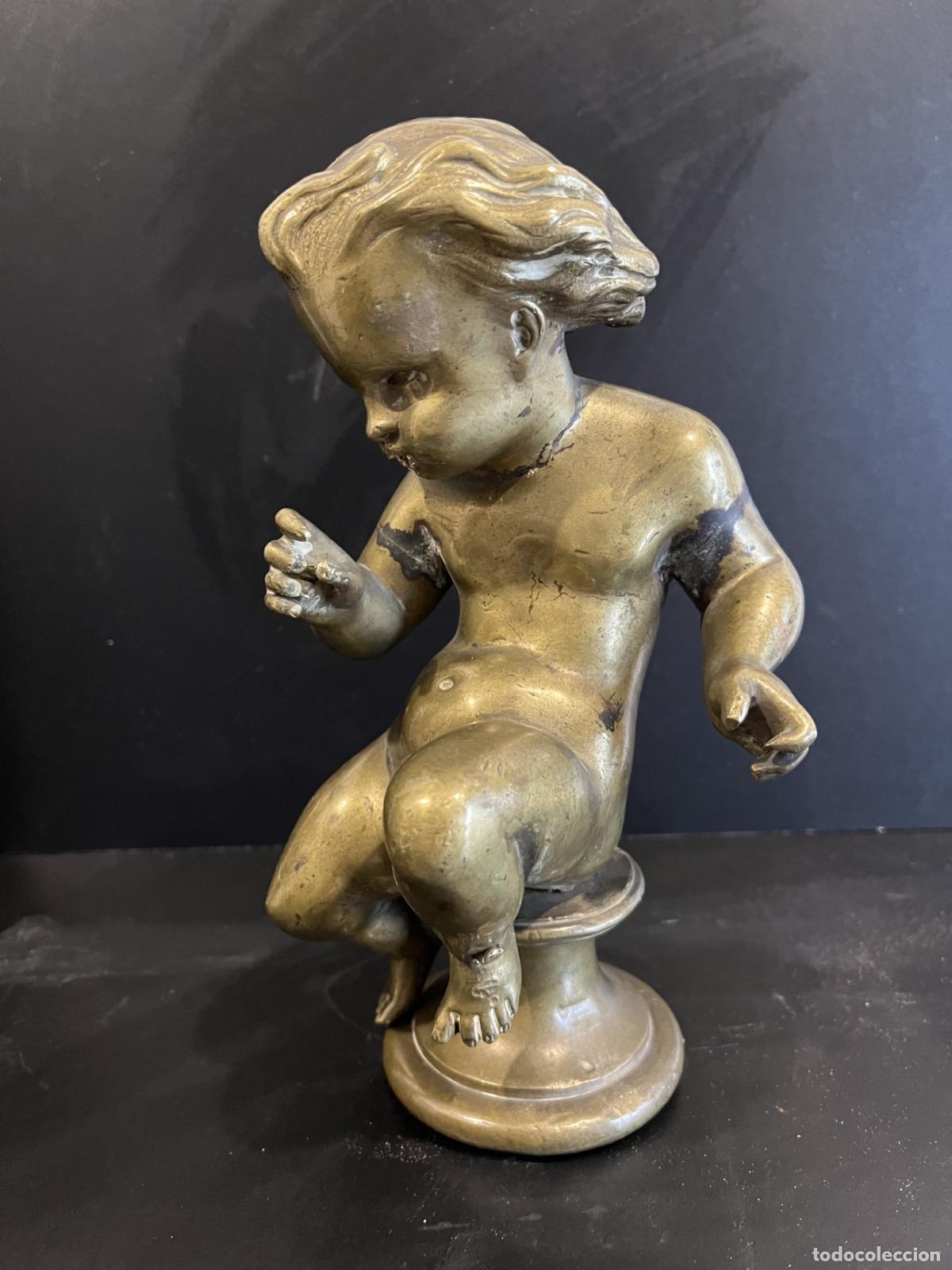 Arte: Putto, de una fuente aguamanil barroca italiana, siglo XVII 22cm. altura