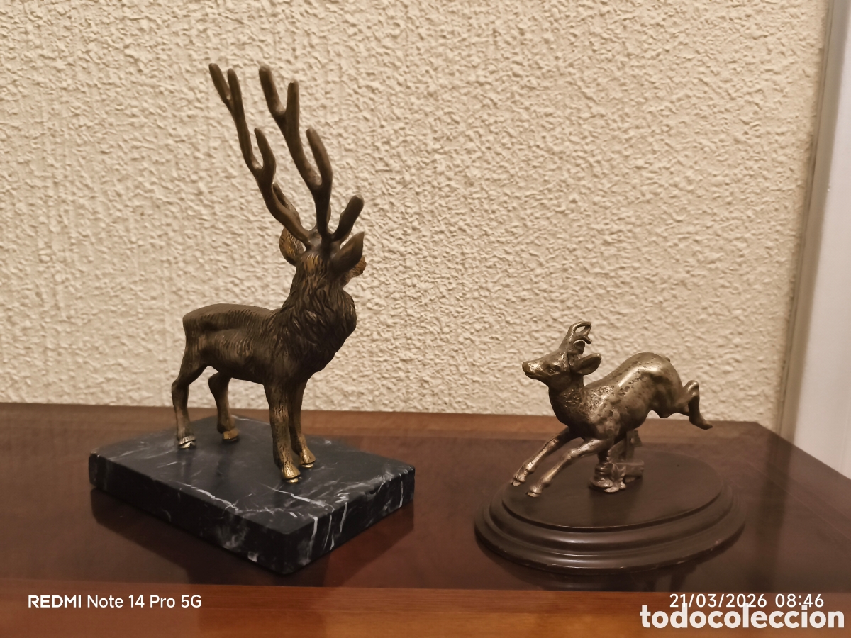 Arte: Ciervo y cervatillo en bronce - Foto 2