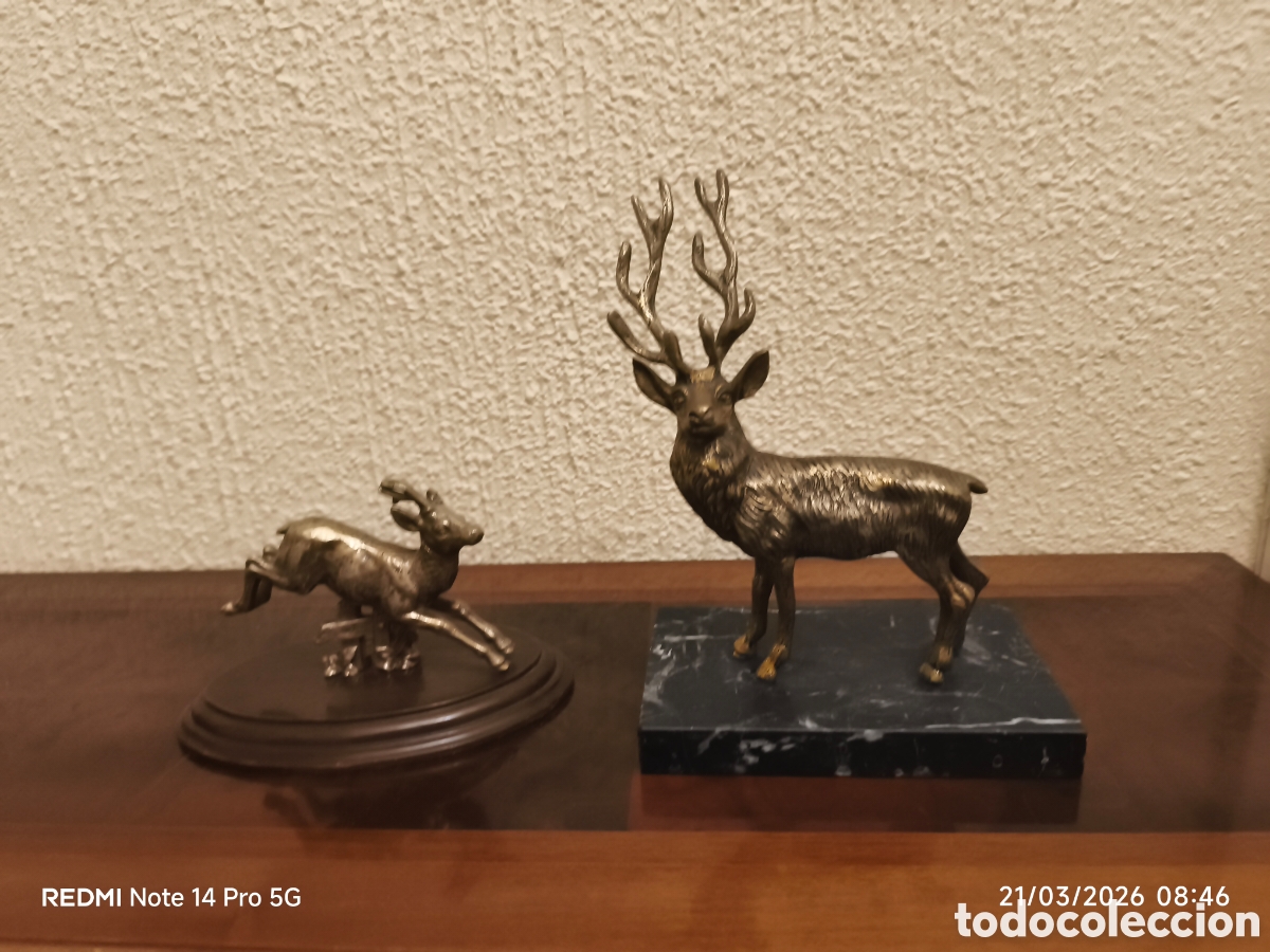 Arte: Ciervo y cervatillo en bronce - Foto 3