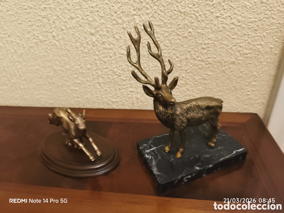Arte: Ciervo y cervatillo en bronce - Foto 1
