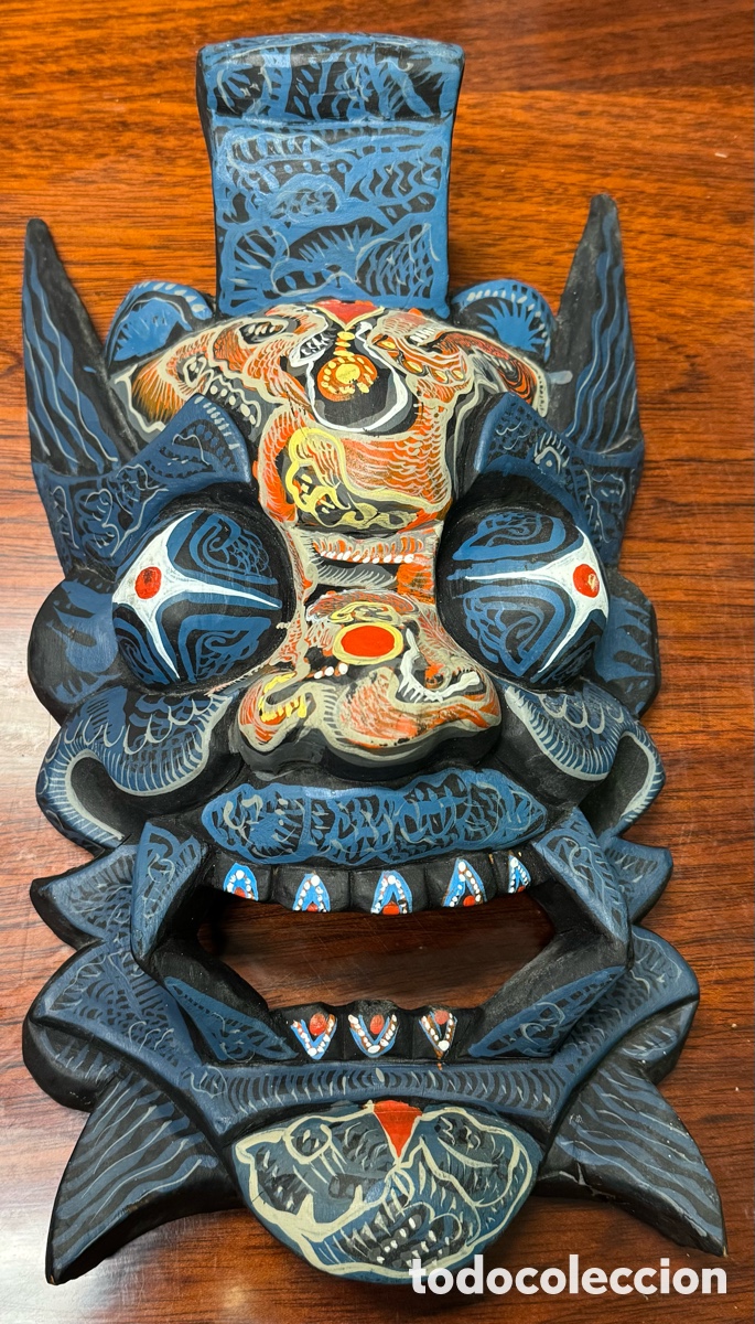 Arte: Lote 4 m&aacute;scaras decorativas de madera artesanales