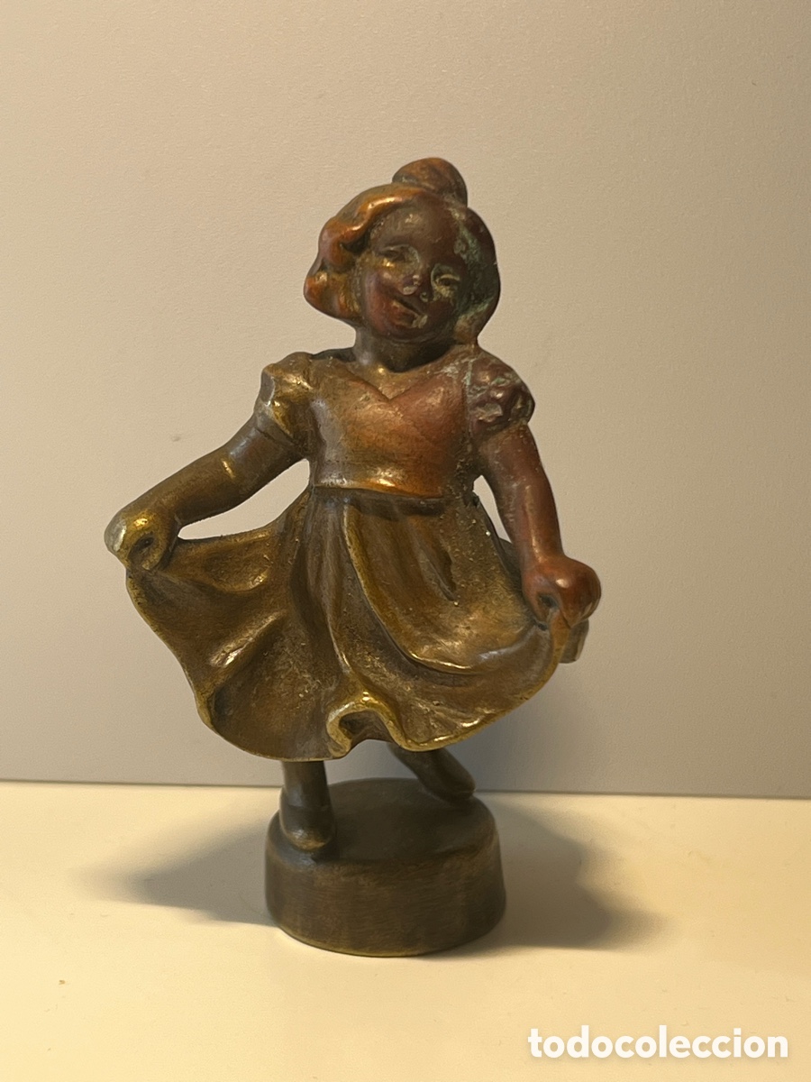Arte: EXQUISITA MINIATURA ART NOUVEAU EN BRONCE &ndash; NI&Ntilde;A FIRMADA P. TERESZCZUK Y SELLO FUNDICI&Oacute;N AR (VIENA)