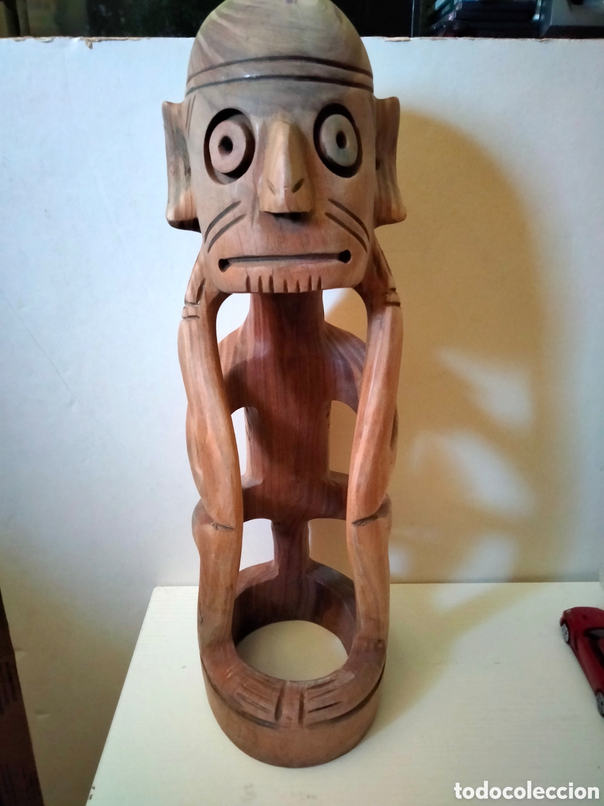 Arte: Escultura madera tallada a mano republica dominicana 42 cm