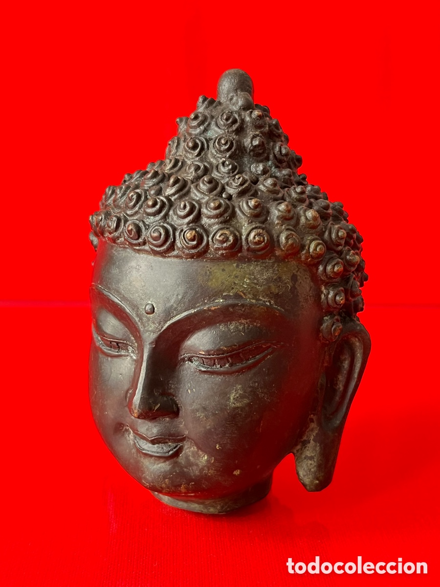 Arte: Escultura Cabeza de Buda en bronce - Foto 2