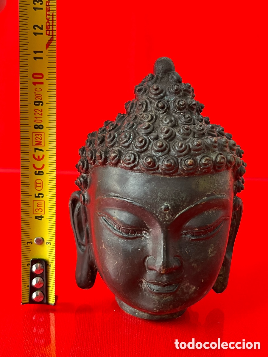 Arte: Escultura Cabeza de Buda en bronce - Foto 4