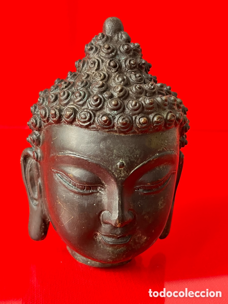 Arte: Escultura Cabeza de Buda en bronce - Foto 6