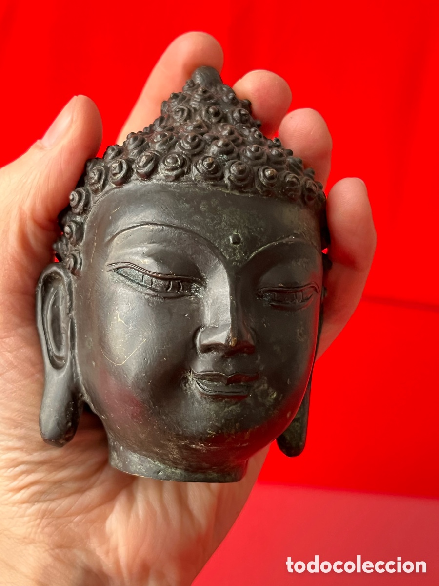 Arte: Escultura Cabeza de Buda en bronce