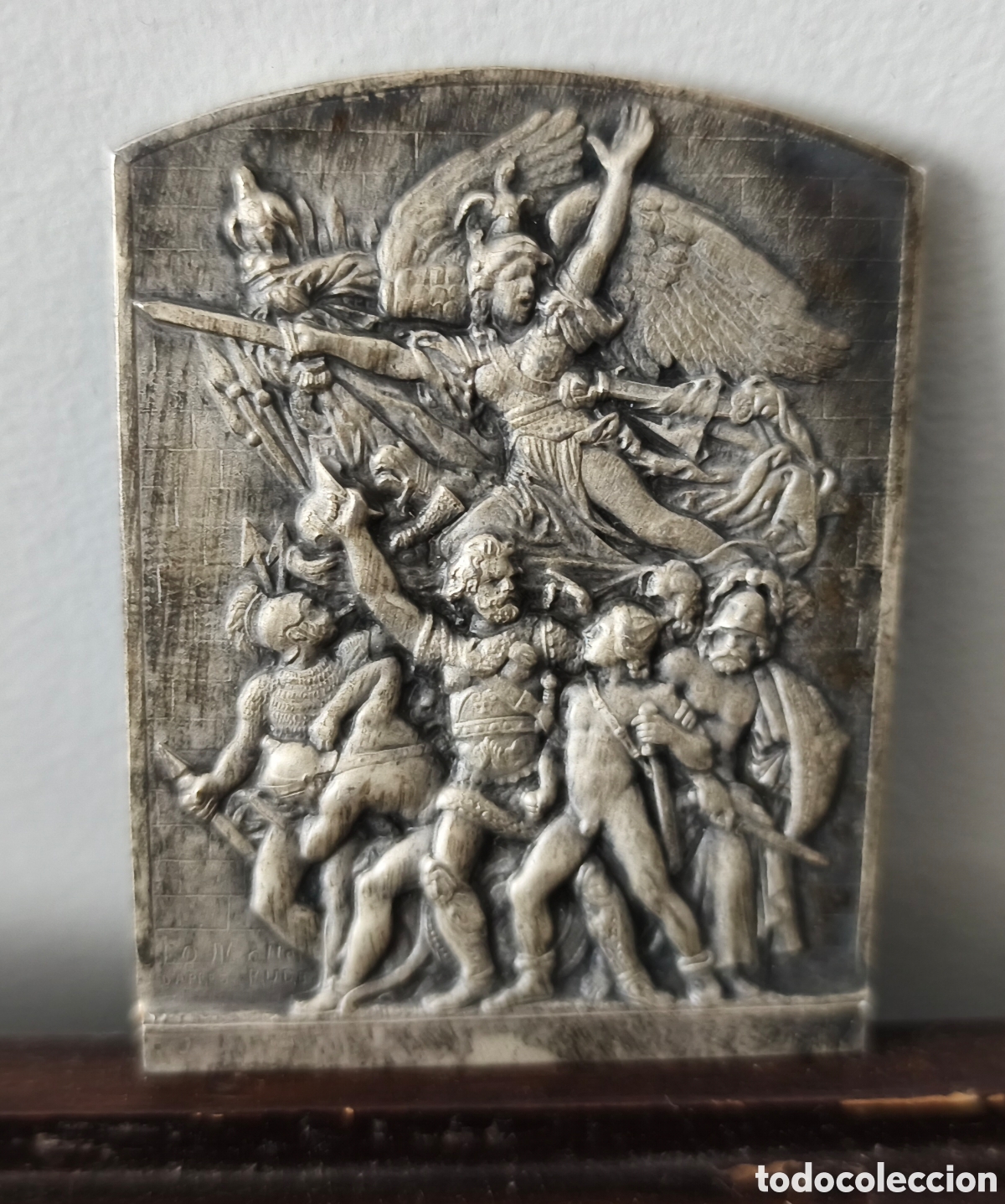 Arte: MEDALLA ANTIGUA BRONCEPLATEADA