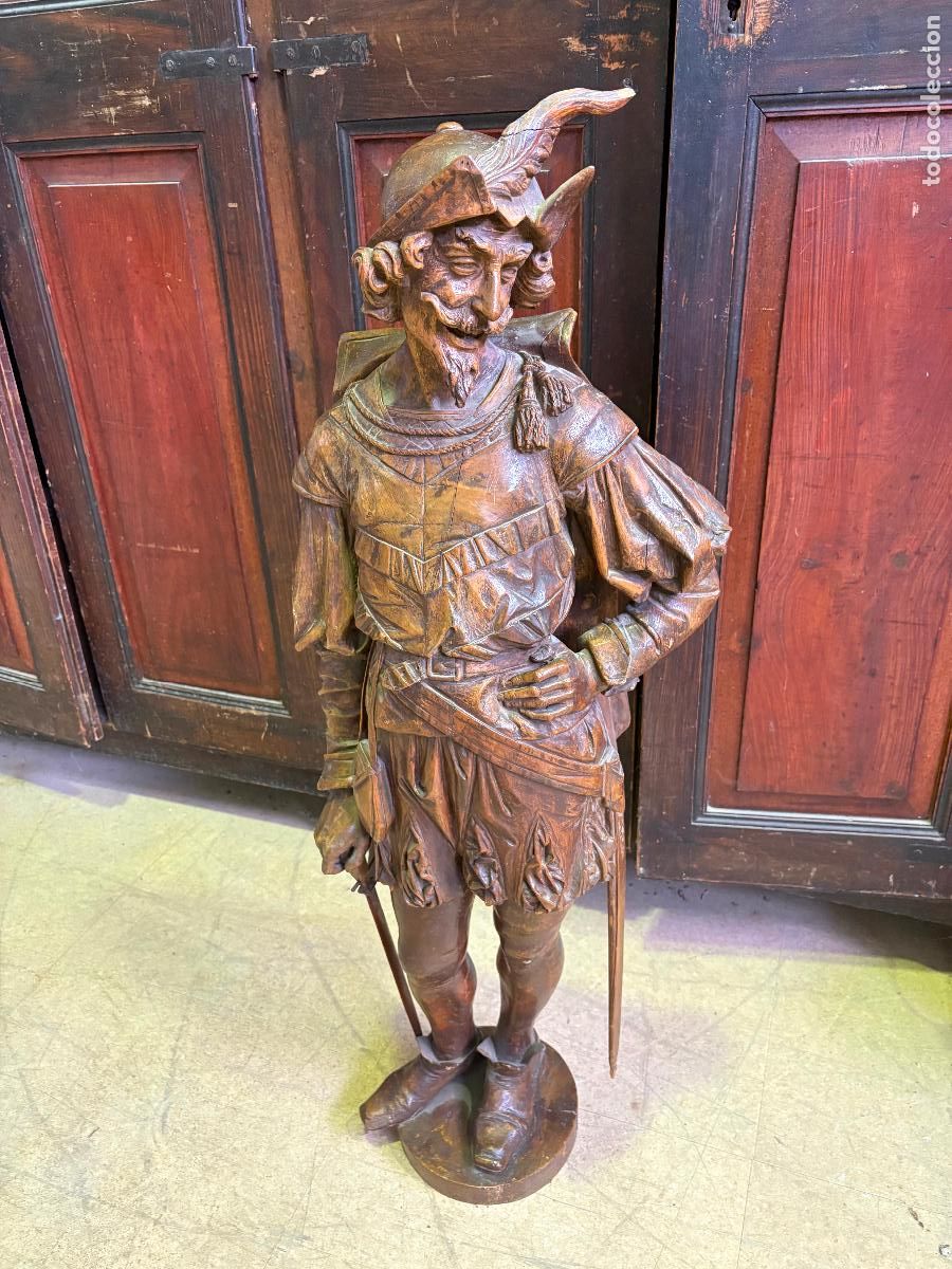 Arte: Talla de madera europea siglo xix -xx romanticista muy decorativa