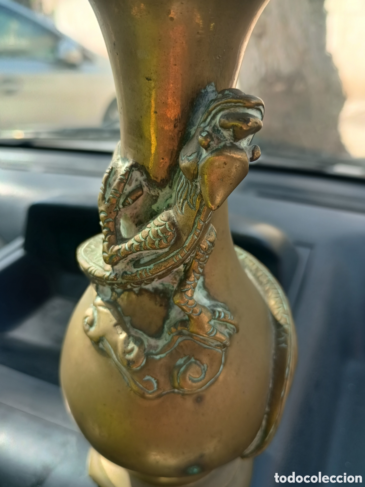 Arte: Jarr&oacute;n bronce drag&oacute;n