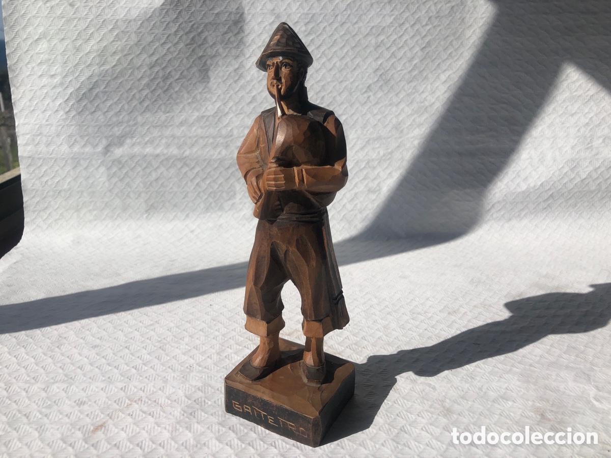 Arte: Antigua talla madera GAITERO GALICIA