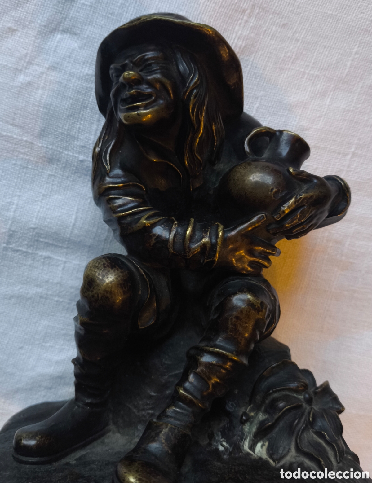 Arte: BRONCE ESCULTURA FIGURA BORRACHO