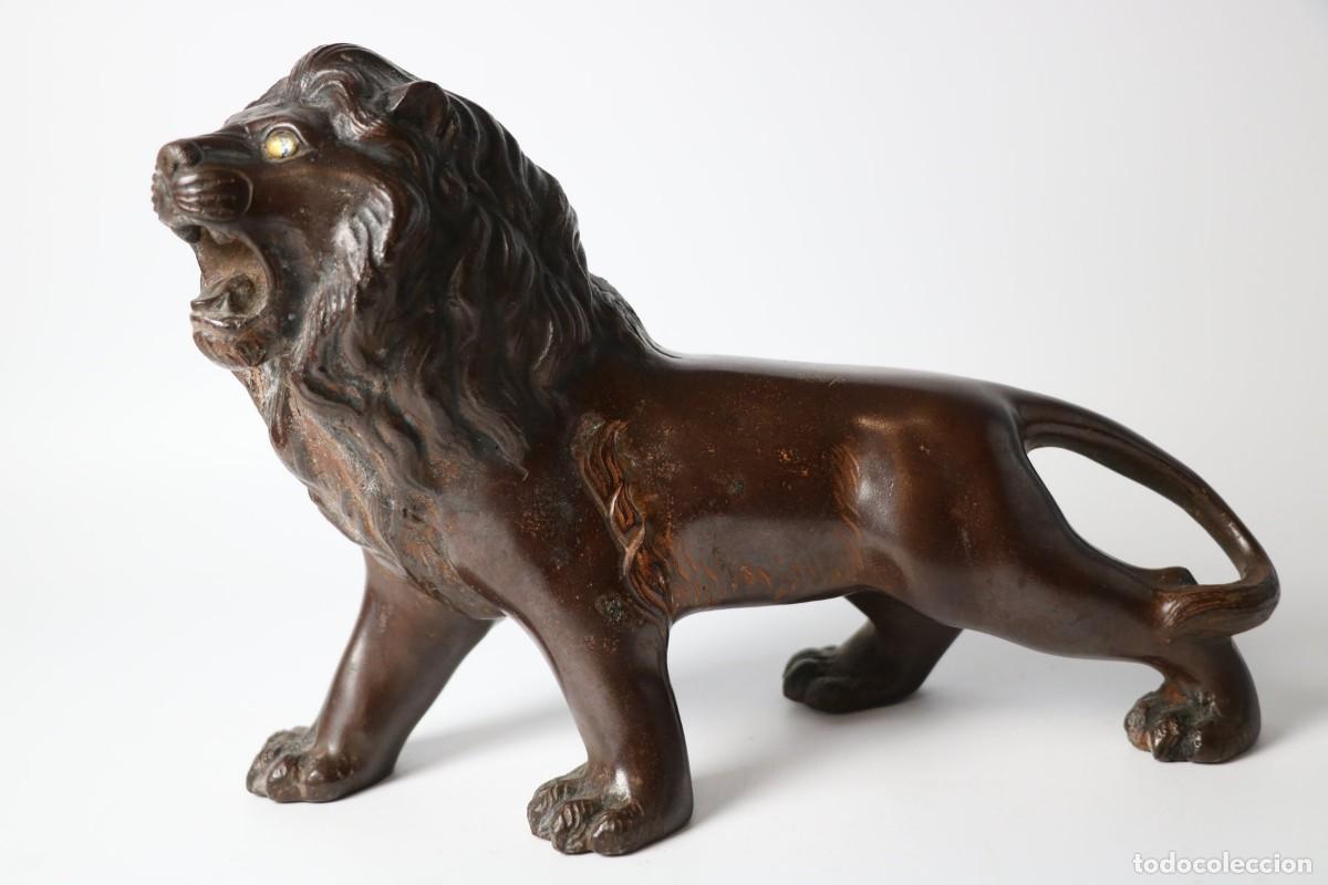 Art: OKIMONO EXCEPCIONAL BRONCE JAPONES DE LEON S.XIX MEIJI