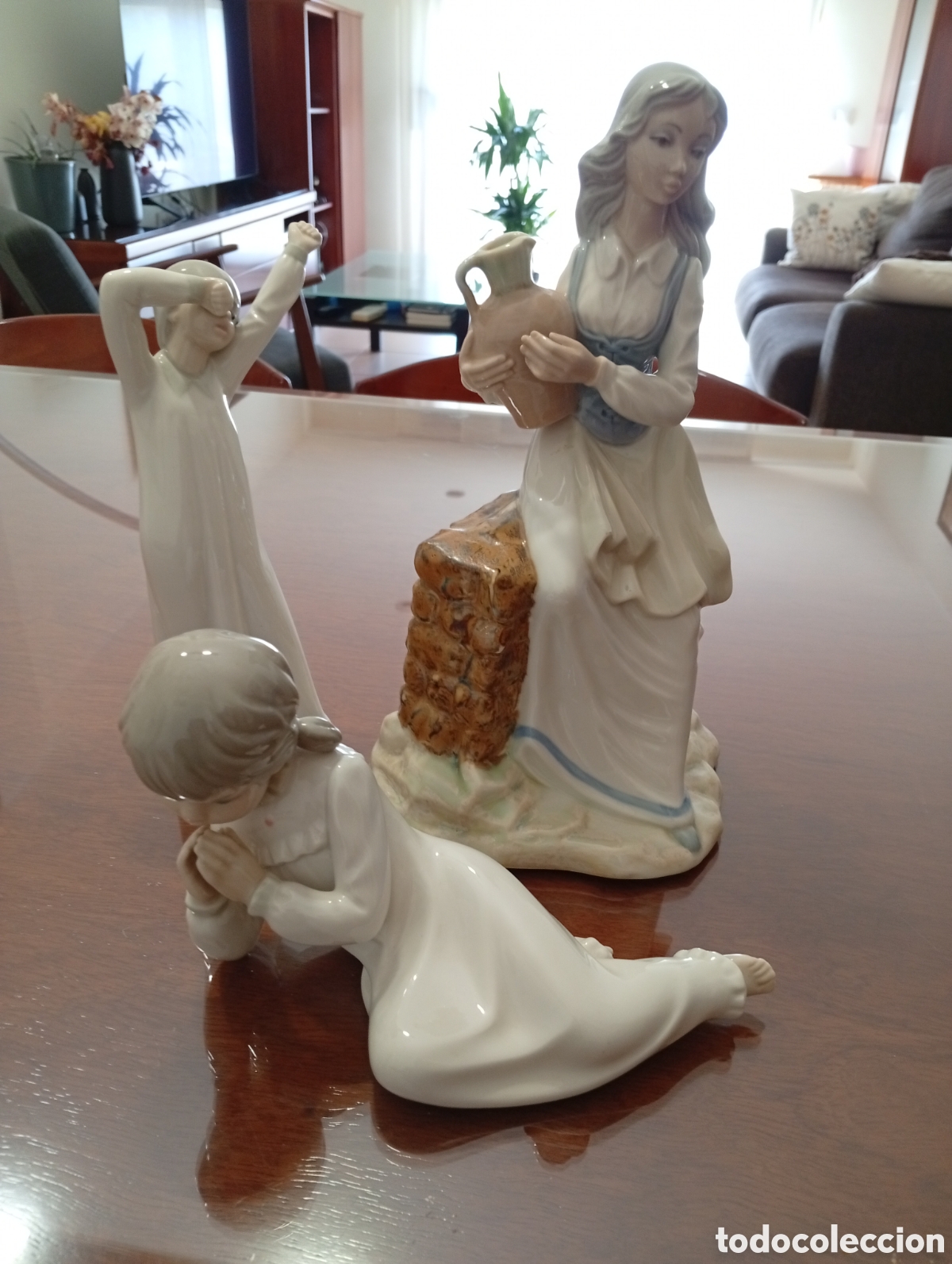 Arte: Lote de 3 figuras de porcelana 2 marca Zaphir de Lladro la grande Marca Tendra