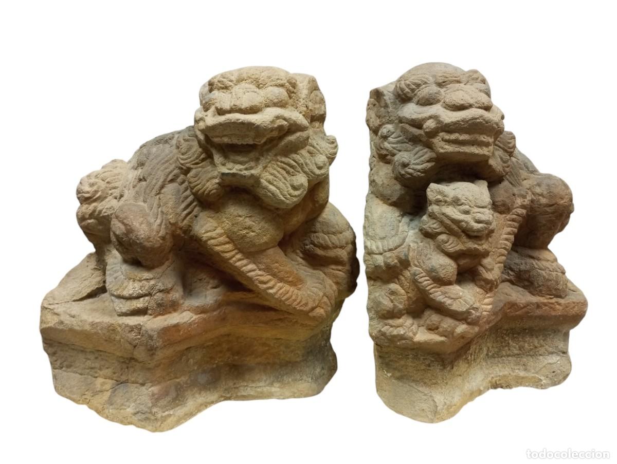 Art: PAREJA DE LEONES FANG DINASTIA MING