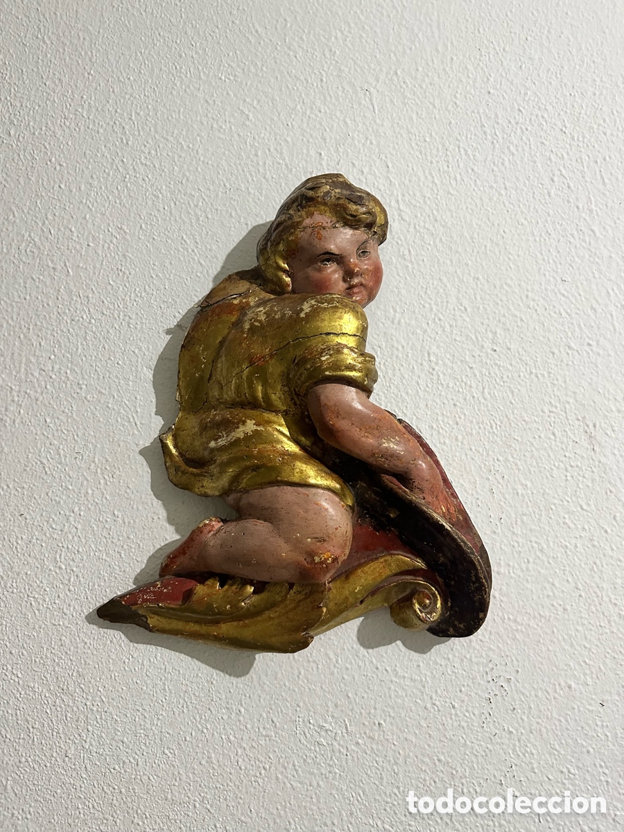 Arte: Angelote madera policromada